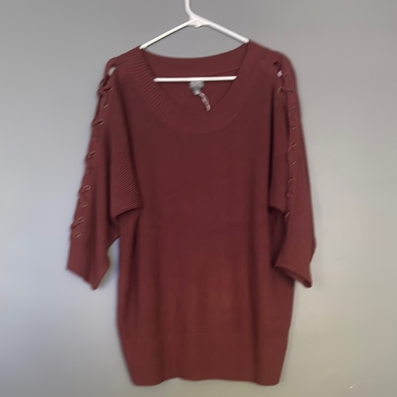 Soho Red Crew Neck Sweater Relaxed Fit Knit - Picture 2 of 8